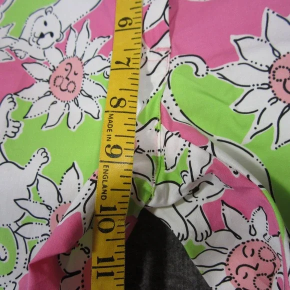 Vintage Lilly Pulitzer Liza Capri Pants Women 0P Pink Green Lion Sun Flowers Y2K - Picture 5 of 12